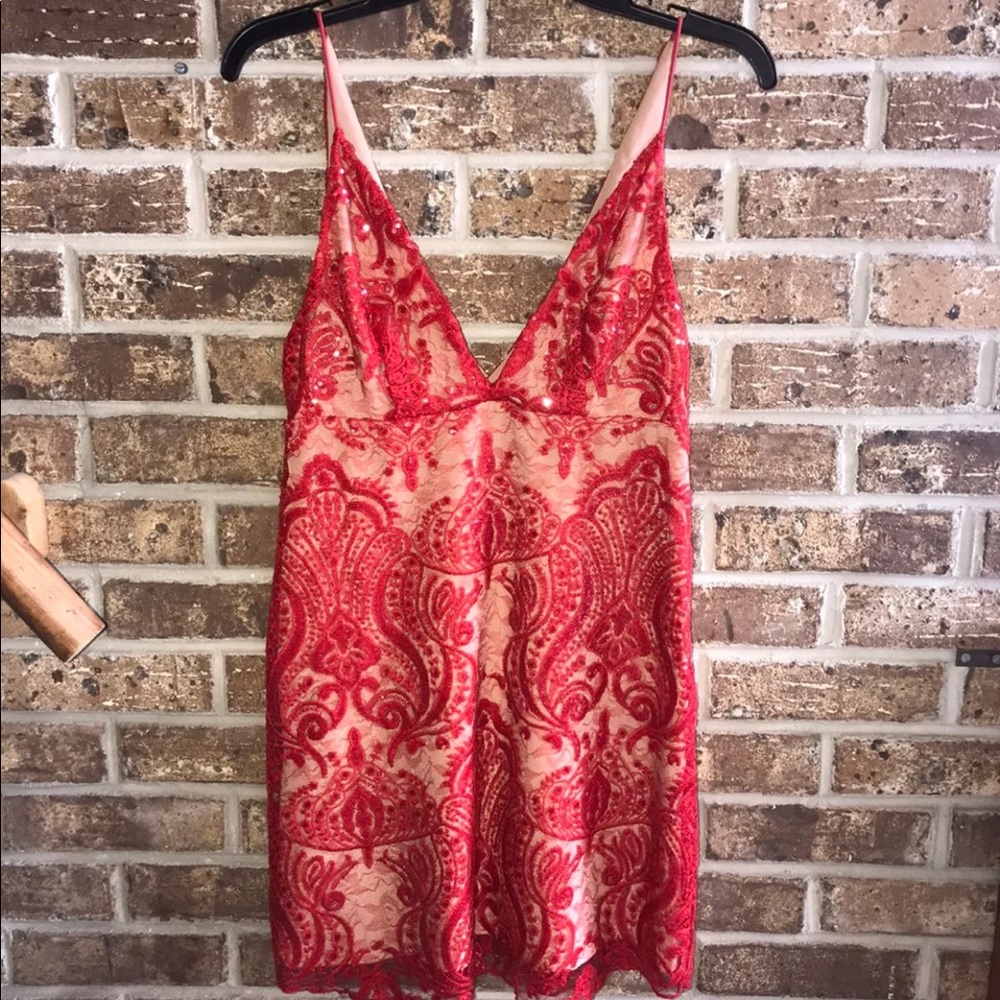 free people night shimmers red dress
Size 4
NWT